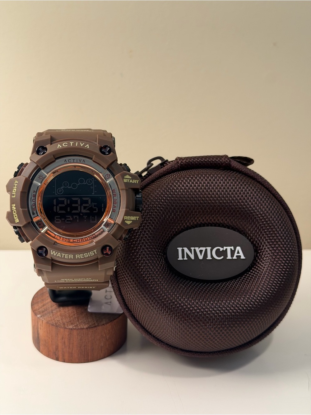 Activa Digital Sport Watch – 50mm Unisex | Brown | New with Case